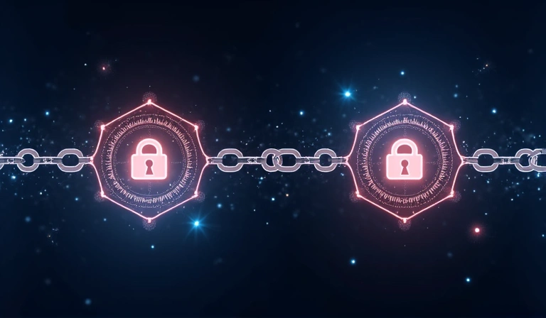 Secure data transfer with encrypted connection icon